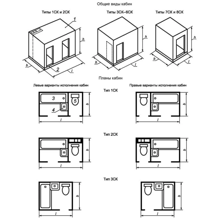 Кабина санитарно-техническая 4СК 25